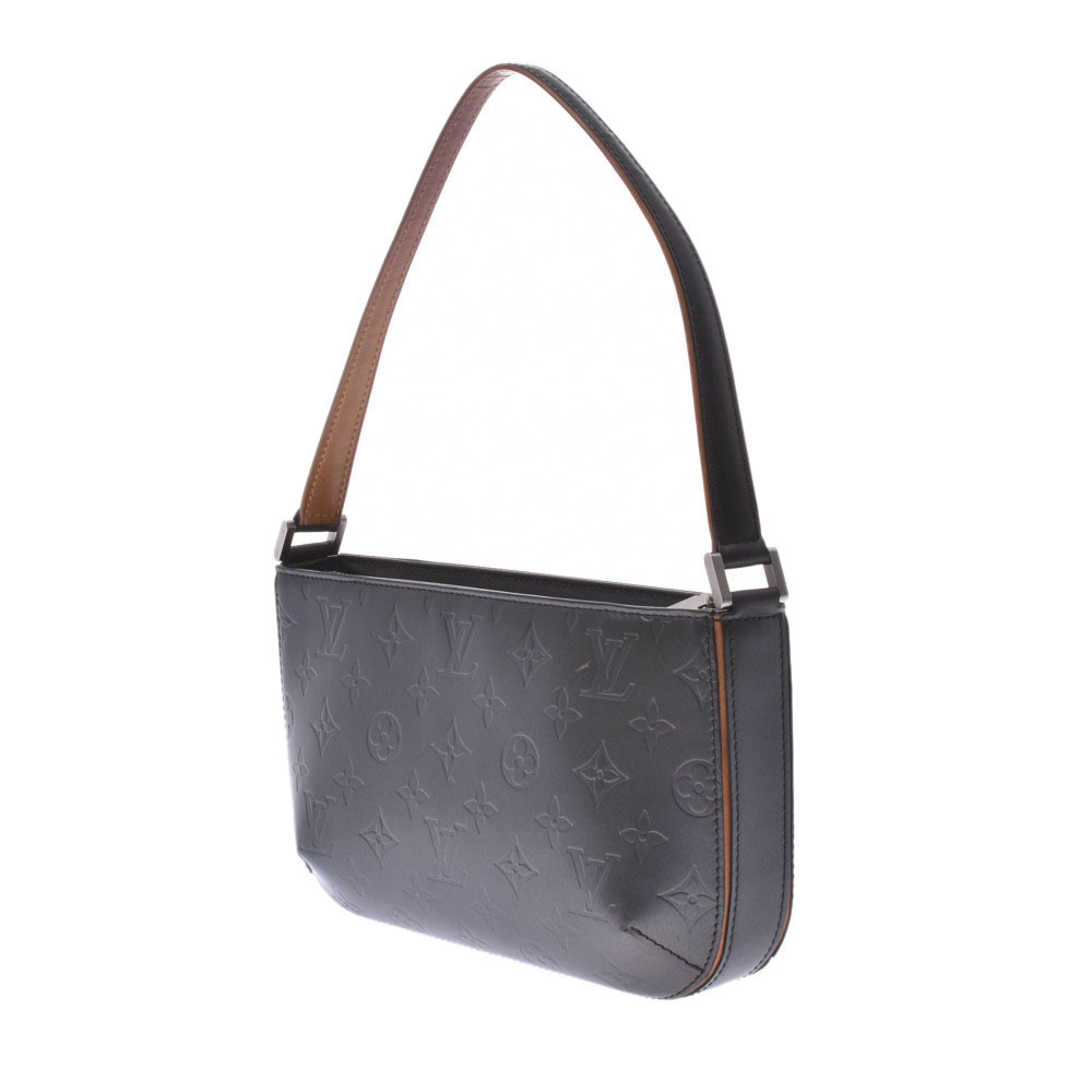 Louis Vuitton Matte Shoulder Black Bag Monogram Leather Fowler